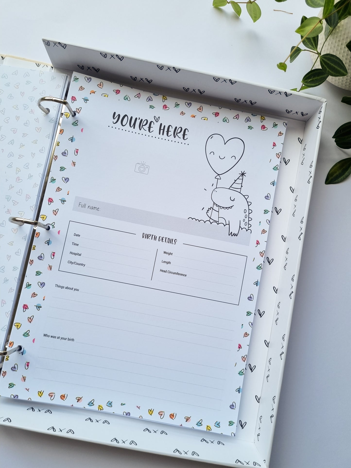 Baby milestones keepsake binder for recording first year memories by The Keepsake Kollective